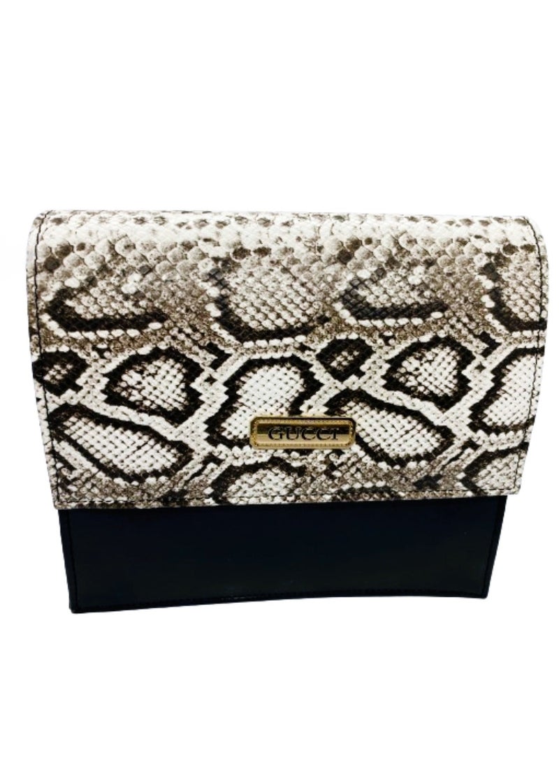 GUCCI Luxury women's leather bag black color with snakeskin engraving, premium quality - Image 2