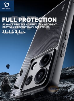دوكس دوتشيز حافظة Redmi Note 13 Pro 5G / Xiaomi POCO X6 5G مع حبل، [شهادة SGS] [ملمس انسيابي] [مقاوم للصدمات من الدرجة العسكرية] [ملمس متجمد] غطاء لهاتف Redmi Note 13 Pro 5G / Xiaomi POCO X6 5G، أسود  - Image 3