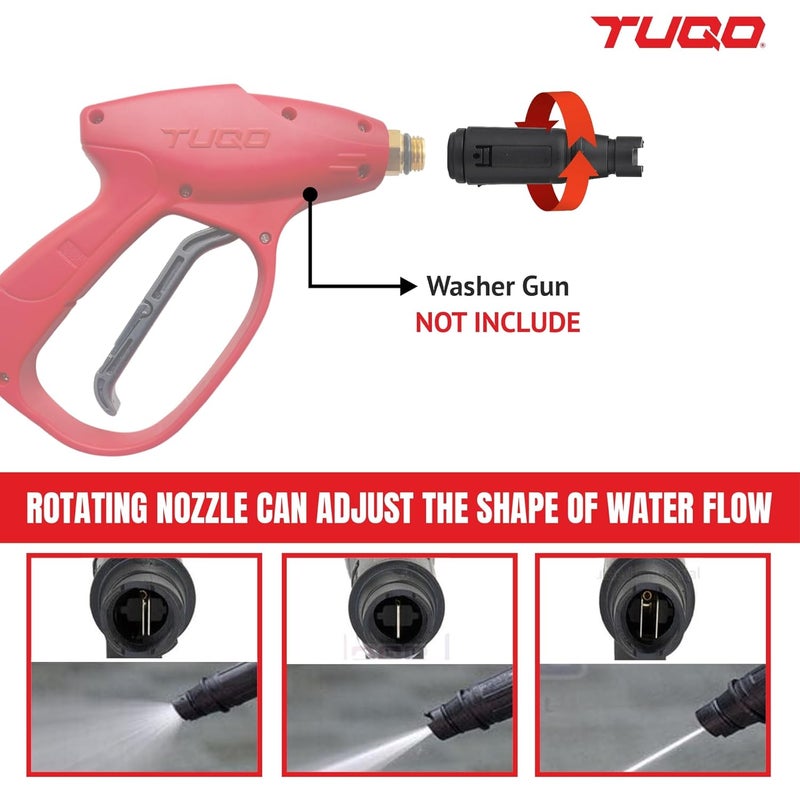 TUQO Pressure Washer Front Nozzle (Adjustable) - Replacment - Suitable for All Major Pressure Washer Gun - Black - DS50 - Image 3