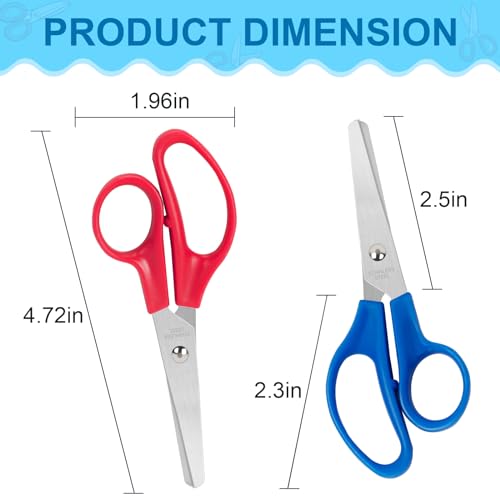 TooyBing 100 Pack Kids Scissors, 5 Inch Bulk Scissors for School, Blunt Tip for Child Student Teacher, Kids Safety for Preschool Classroom Office Home, School Supplies Craft Cutting Paper - Image 3