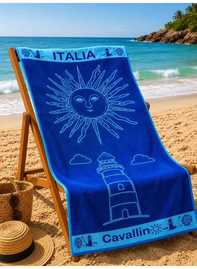 Large cotton beach towel, 90x165 cm - Image 1