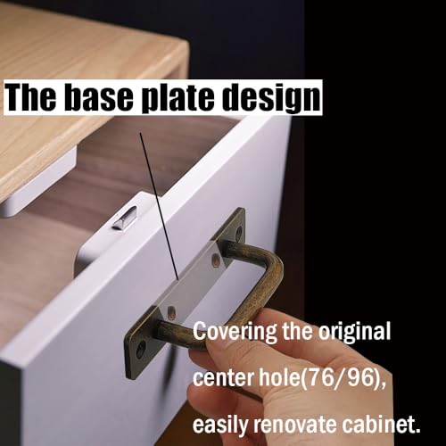 Ntresbonne 12 Pack 4 14 Inch 108 mm Copper Cabinet Pulls with Base Plate Cupboard Aluminum Handles Drawer Pull Cabinet Handles - Image 3