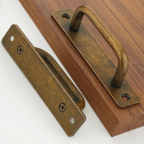 Ntresbonne 12 Pack 4 14 Inch 108 mm Copper Cabinet Pulls with Base Plate Cupboard Aluminum Handles Drawer Pull Cabinet Handles - Image 1