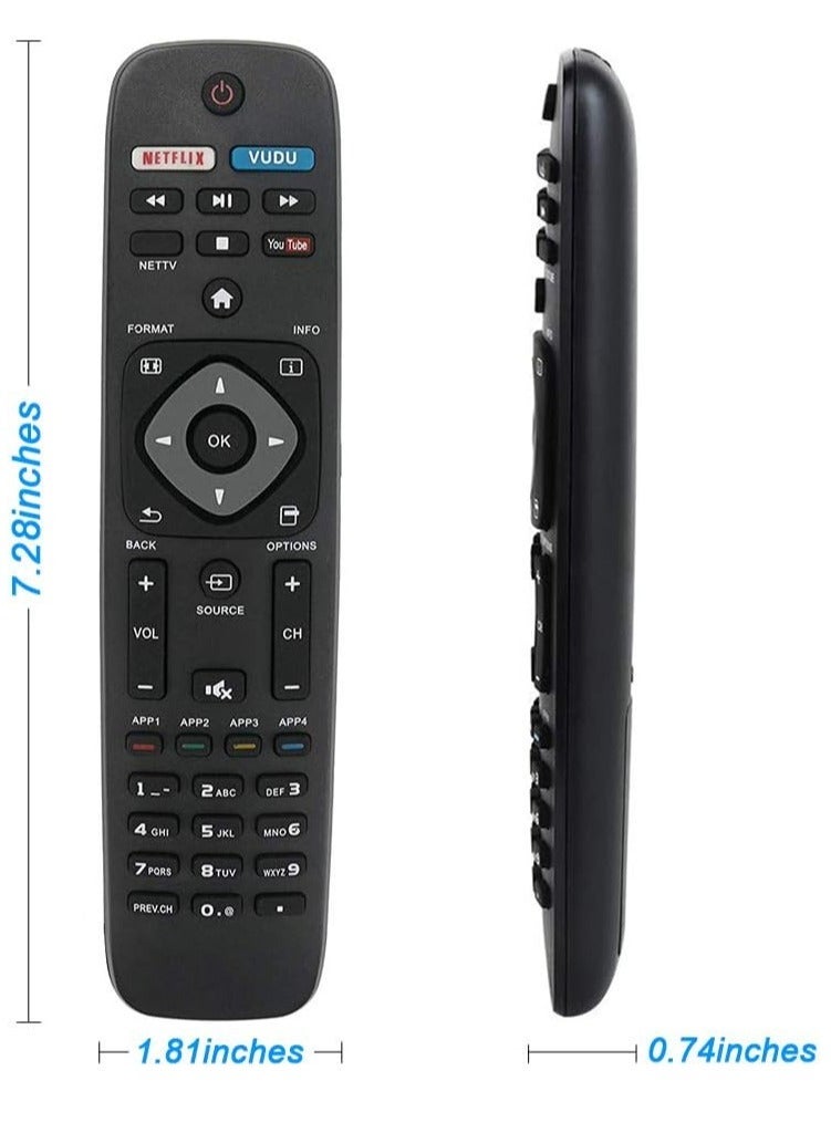 PopZa NH500UP Replacement Remote Control for Philips TV 32PFL4902/F7, 40PFL4901/F7, 43PFL4901/F7, 50PFL5602/F7, 55PFL5602/F7, 65PFL5602/F7, 75PFL66601/F7 with battery - Image 3