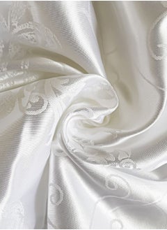 LUNA Home Satin Jacquard King size 6 piece duvet cover set, white bohemia style bedding set.  - Image 3