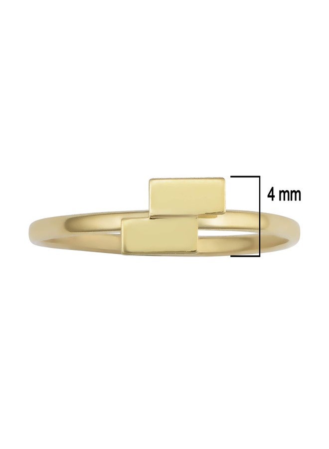 Kooljewelry 14k Yellow Gold Minimalist Double Bar Ring (size 8) - Image 4