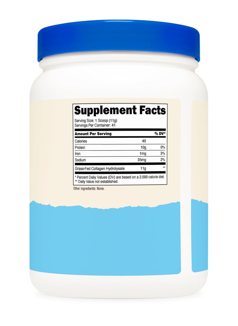 Nutricost - Collagen Peptides, Grass Fed Collagen Hydrolysate 11 G Collagen Peptides| 41 SERVINGS | 1 LB Per Bottle,Unflavored Net WT 16.2 oz (1 LB) (454 G) - Image 1