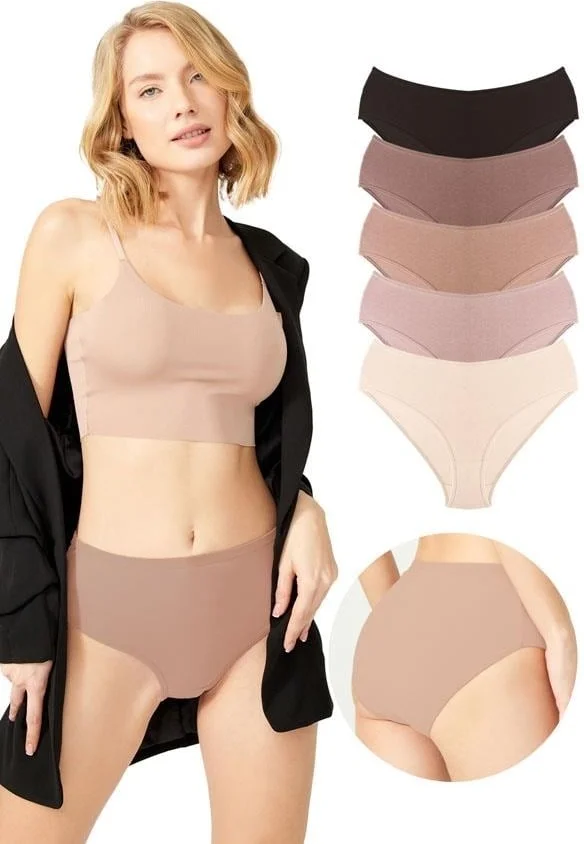 COTTONHILL Cotton Wide Brim Bato Panties 5 Pack