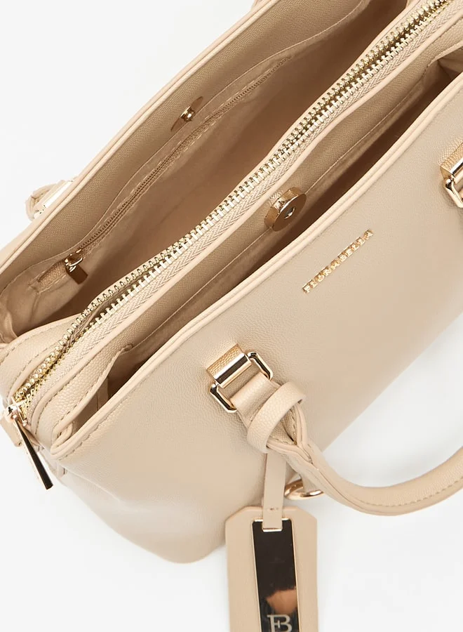 Flora Bella By Shoexpress Textured Tote Bag with Double Handle and Zip Closure