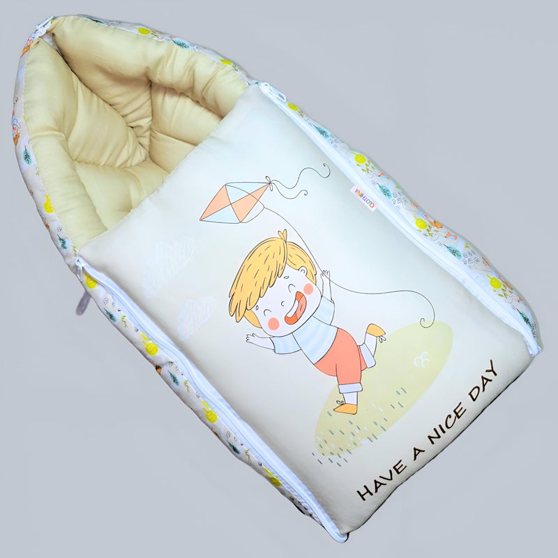 Frido فريدو سرير أطفال 3 في 1، كيس نوم وعش محمول، أغطية قطنية للأطفال حديثي الولادة والرضع، سرير محمول، لحمل الأطفال وغير محدد الجنس من 0 إلى 12 شهر (رمادي فاتح) (كريمي) - Image 1