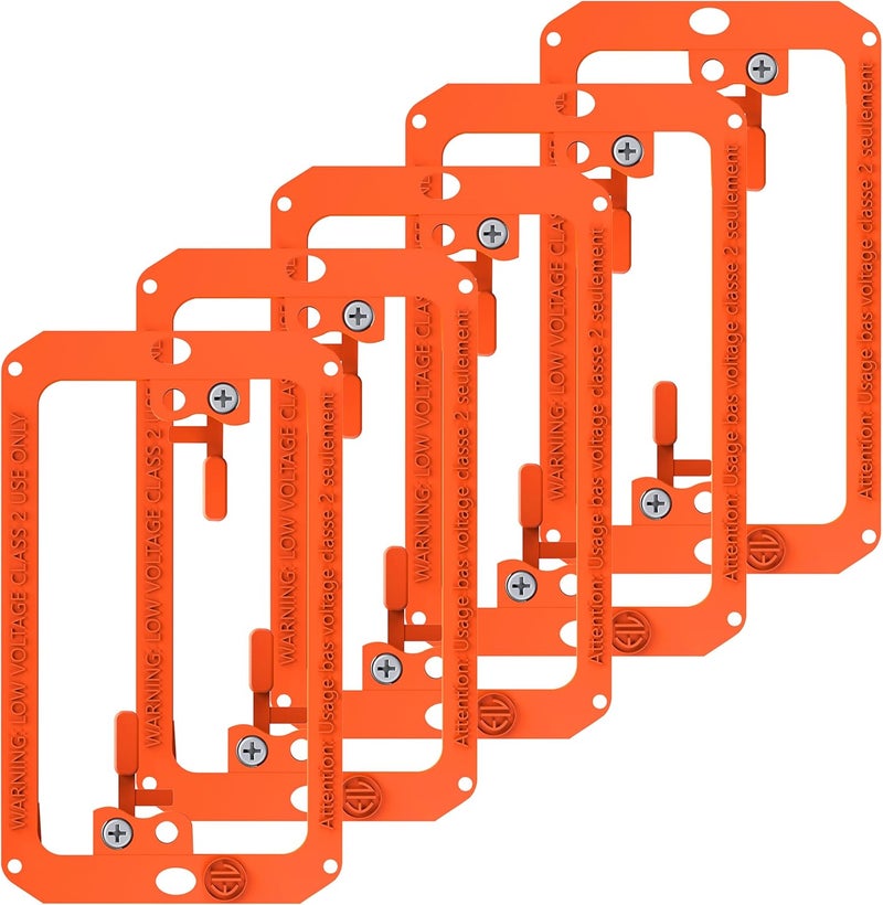BWP Low Voltage Mounting Bracket 1 Gang, 5 Pack for Single Gang Wall Plate, Telephone Wires, Network Cables, HDMI, Coaxial, Speaker Cables - Low Voltage Box Cable Wall Plate Bracket, Mud Ring - Image 1