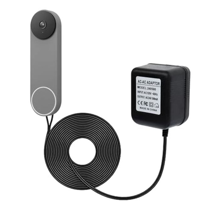 VVHOOY 24V Transformer Doorbell Power Adapter Compatible With Google Nest,Wyze,Eufy Video Doorbells, C Wire Adapter 16.4Ft/5M Extension Cable Doorbell Power Adapter Doorbell Supply Cord - Image 4