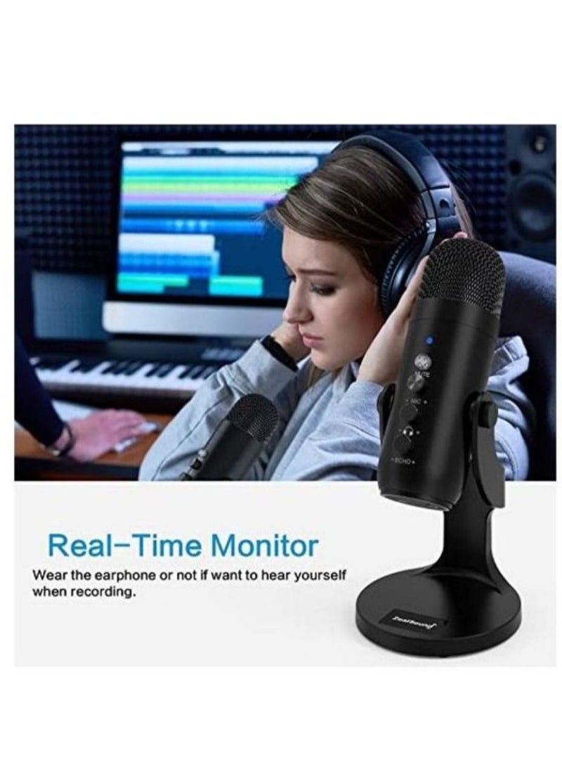 Jmary PW8 Professional Metal Voice Recording Usb Condenser Studio And Podcast Recording Gaming Microphones - Image 3