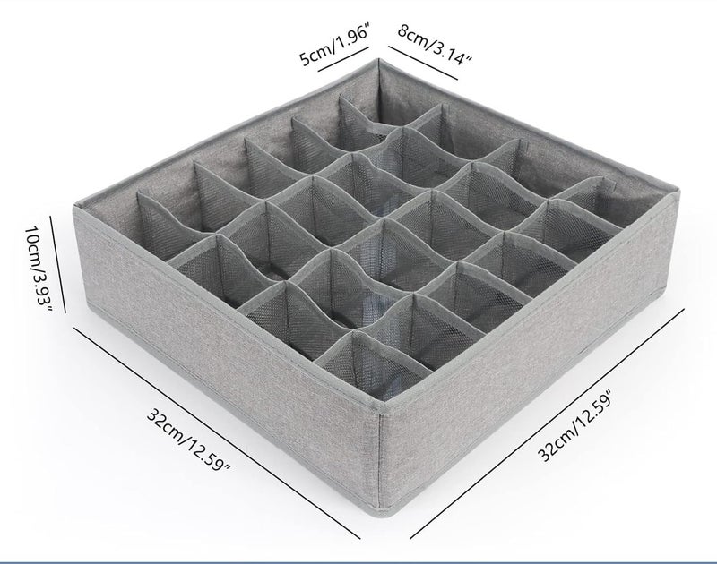 FYCAN FYCAN 1pcs 24 Grid Underwear Drawer Organiser Divider Foldable Basket For Bras Socks Belts Household Space Saving Organizer Of Wardrobe Closet Bedroom Home Dorm  - Image 2