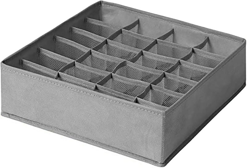 FYCAN FYCAN 1pcs 24 Grid Underwear Drawer Organiser Divider Foldable Basket For Bras Socks Belts Household Space Saving Organizer Of Wardrobe Closet Bedroom Home Dorm  - Image 1