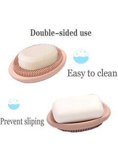 NILKANTH NIL KANTH 2 Pack Bathroom Soap Dishes Silicone Bar Soap Holder for Shower with Drain Easy to Clean Durable Extends Soap Life Soap Saver for Bathroom Counter Shower Green Brown  - Image 5