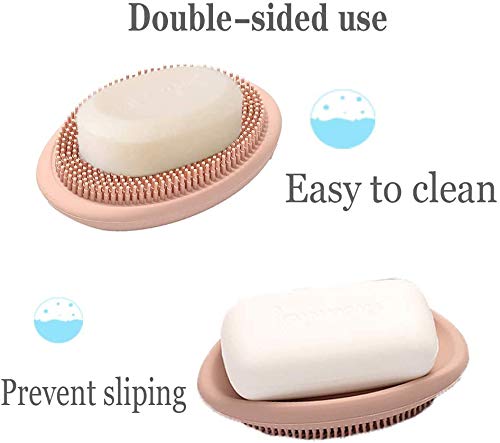 NILKANTH NIL KANTH 2 Pack Bathroom Soap Dishes Silicone Bar Soap Holder for Shower with Drain Easy to Clean Durable Extends Soap Life Soap Saver for Bathroom Counter Shower Green Brown  - Image 5