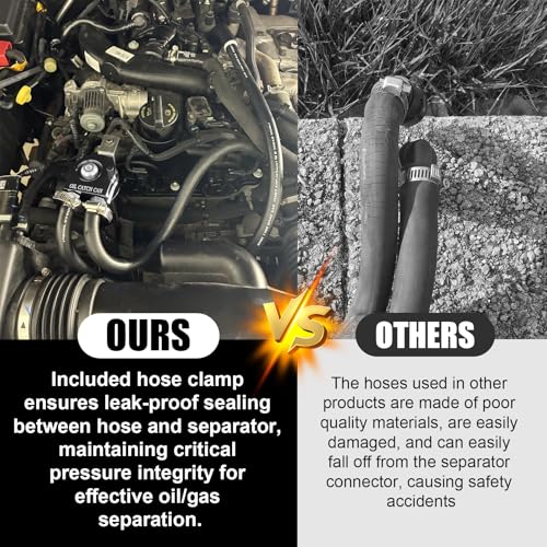 RULLINE Oil Catch Can Kit Oil Separator Reservoir Tank Engine Polish Baffled Compatible with 2011-2019 Ford F150 2.7EB 3.5EB 5.0 Passenger Side with Breather Filter,Aluminum,Black,400ml - Image 5