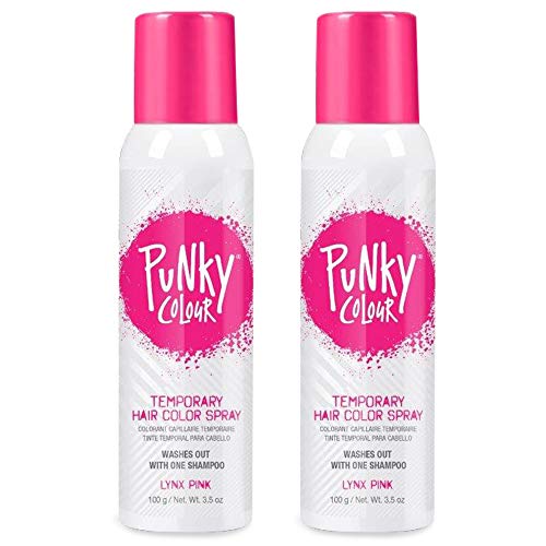 Punky Temporary Hair Color Spray Lynx Pink NonDamaging Hair Dye Instant Vivid Hair Color 35 oz 2Pack