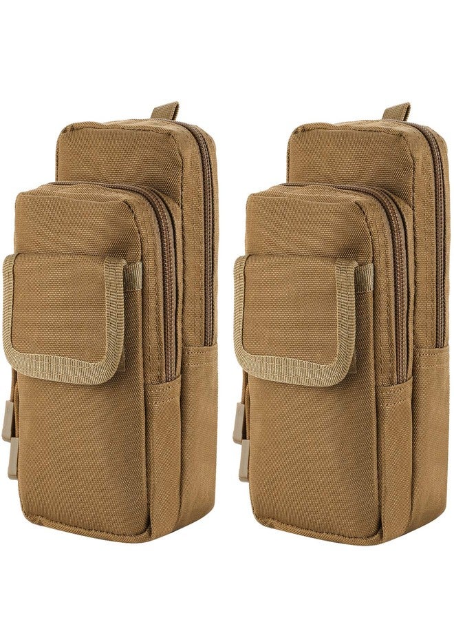 FRTKK حقائب FRTKK Molle عبوة من قطعتين - حقائب تكتيكية صغيرة الحجم مقاومة للماء للاستخدام اليومي (مرفقة رقعة) (عبوة من قطعتين - لون تان 2) - Image 1