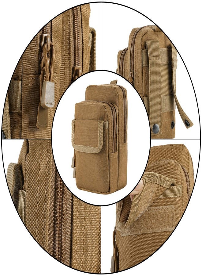 FRTKK حقائب FRTKK Molle عبوة من قطعتين - حقائب تكتيكية صغيرة الحجم مقاومة للماء للاستخدام اليومي (مرفقة رقعة) (عبوة من قطعتين - لون تان 2) - Image 4