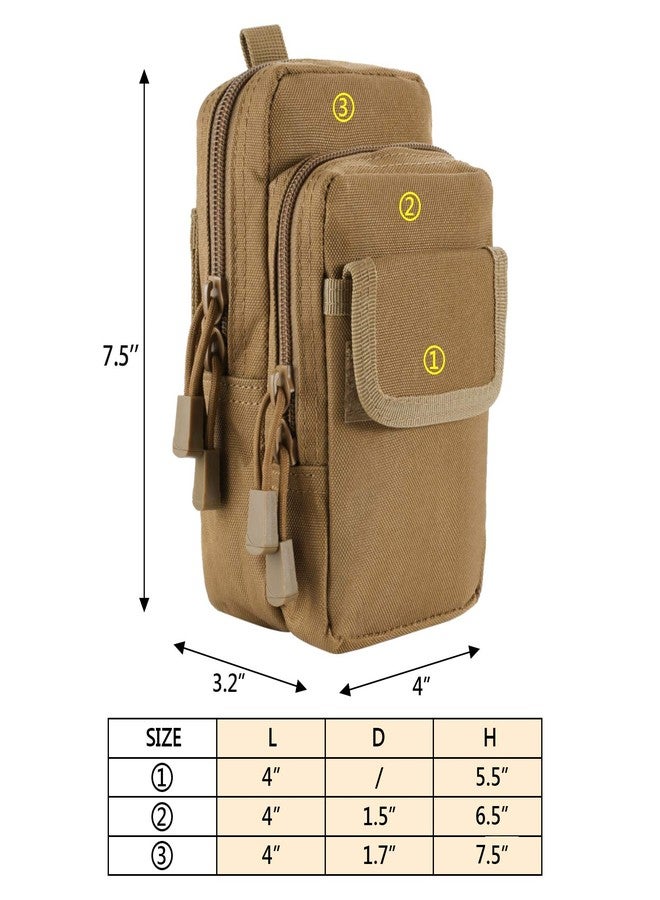 FRTKK حقائب FRTKK Molle عبوة من قطعتين - حقائب تكتيكية صغيرة الحجم مقاومة للماء للاستخدام اليومي (مرفقة رقعة) (عبوة من قطعتين - لون تان 2) - Image 2