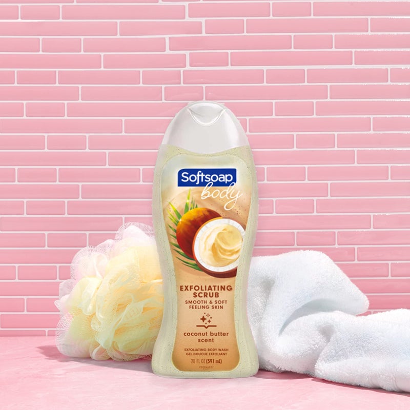 Softsoap Body Wash Exfoliating Scrub, Coconut Butter Scent, 20 oz Bottle - Image 2