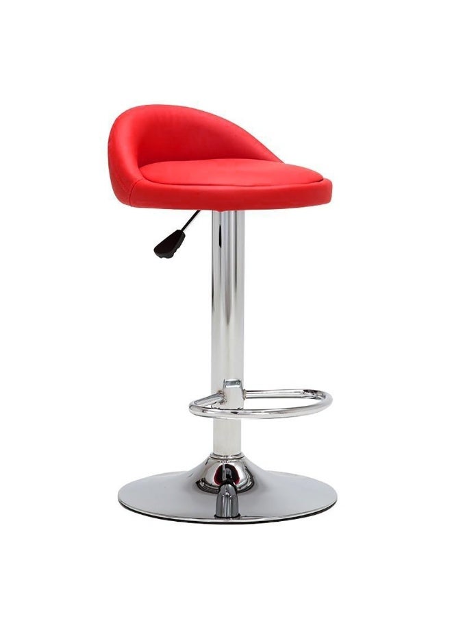 Bar Stool, PU Leather Padded Barstool with Back and Footrest, Height Adjustable Counter Height Swivel High Stool for Bar, Kitchen Island, Dining Room, Red - Image 3