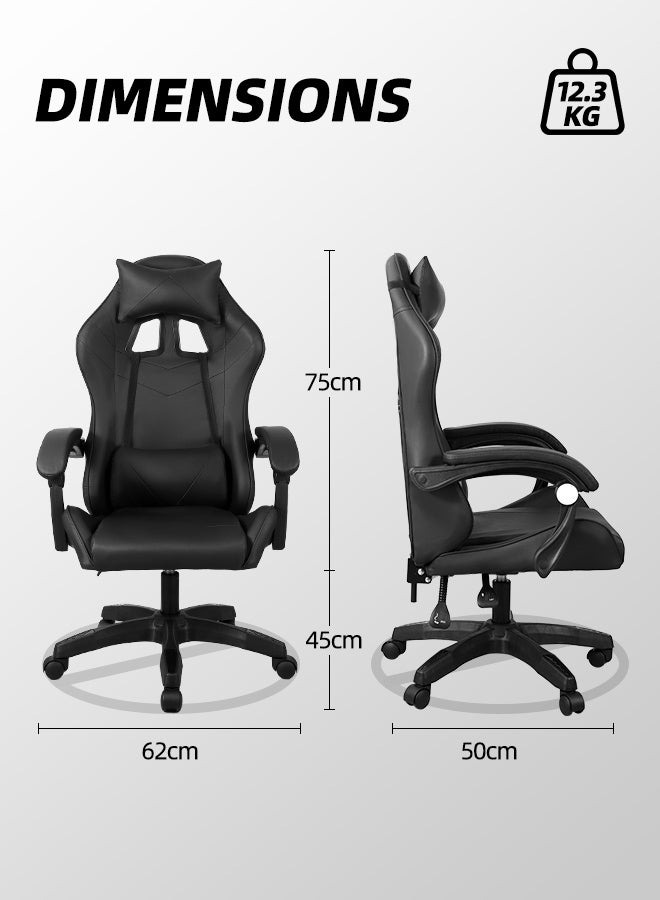 VINNYSEN Gaming Chair Computer Chair with Lumbar Support Height Adjustable Game Chair with 360°-Swivel Seat and Headrest and for Office or Gaming - Image 5
