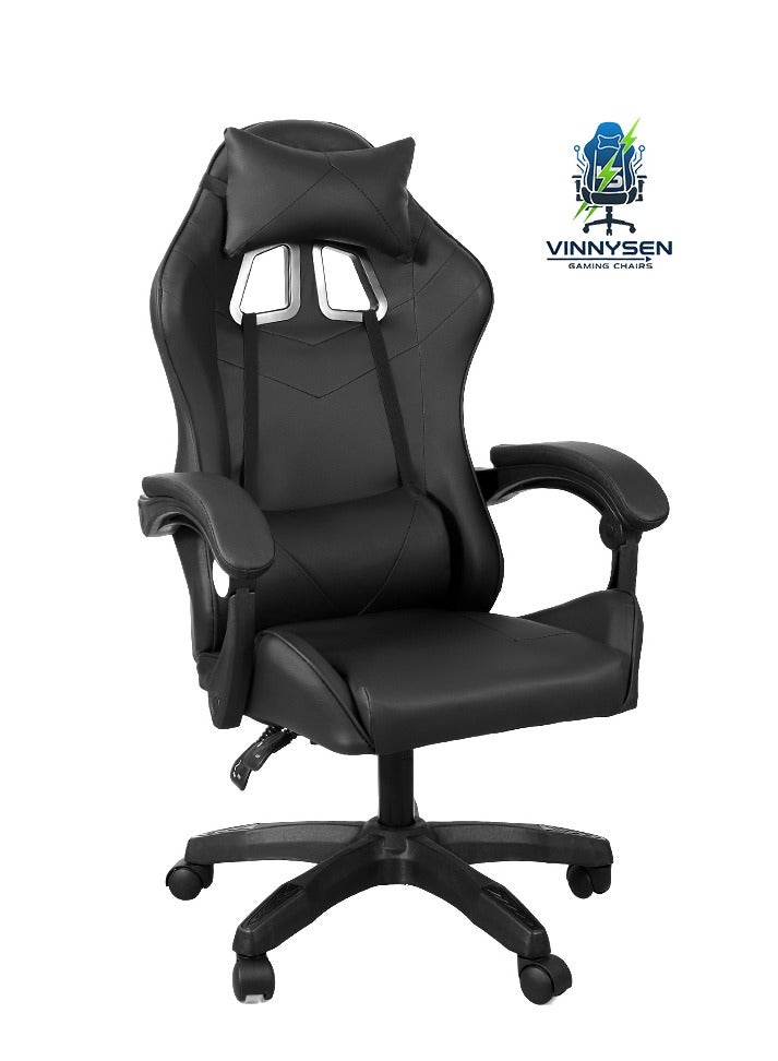 VINNYSEN Gaming Chair Computer Chair with Lumbar Support Height Adjustable Game Chair with 360°-Swivel Seat and Headrest and for Office or Gaming - Image 1