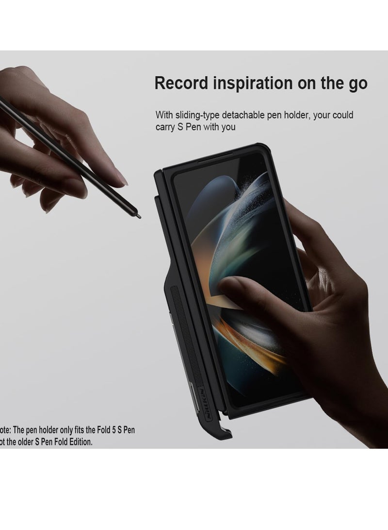 Nillkin for Samsung Galaxy Z Fold 5 Case with Pen Holder,Hinged Cover Built-in with Pen Slot; with Screen Protector and Adjustable Bracket,Slim and Drop Resistant Case for Galaxy Z Fold 5 5G (Black) - Image 3