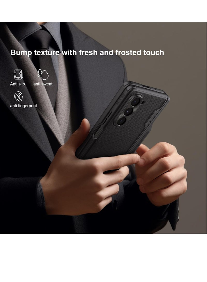 Nillkin for Samsung Galaxy Z Fold 5 Case with Pen Holder,Hinged Cover Built-in with Pen Slot; with Screen Protector and Adjustable Bracket,Slim and Drop Resistant Case for Galaxy Z Fold 5 5G (Black) - Image 5