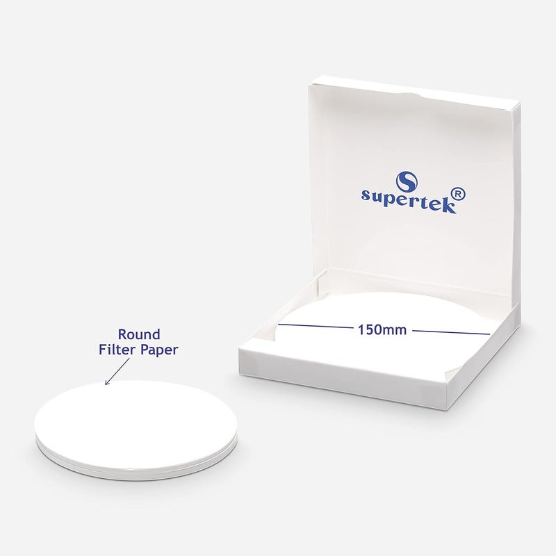 Supertek Grade 40 Ashless 150 mm Filter Paper | Quantitative Round Sheets Pack of 100 | Chemistry Lab Experiments for Schools or Laboratory Activities - Image 3