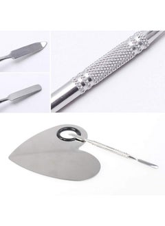 obmwang obmwang Stainless Steel Heart Shaped Makeup Palette Spatula - Makeup Artist Makeup Enthusiast Tools for Blending Cosmetic Foundation Shades  - Image 3