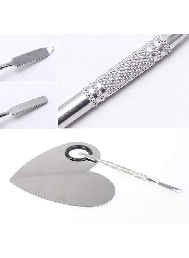 obmwang Stainless Steel Heart Shaped Makeup Palette Spatula - Makeup Artist Makeup Enthusiast Tools for Blending Cosmetic Foundation Shades - Image 3
