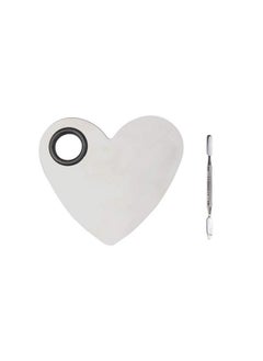 obmwang obmwang Stainless Steel Heart Shaped Makeup Palette Spatula - Makeup Artist Makeup Enthusiast Tools for Blending Cosmetic Foundation Shades  - Image 1