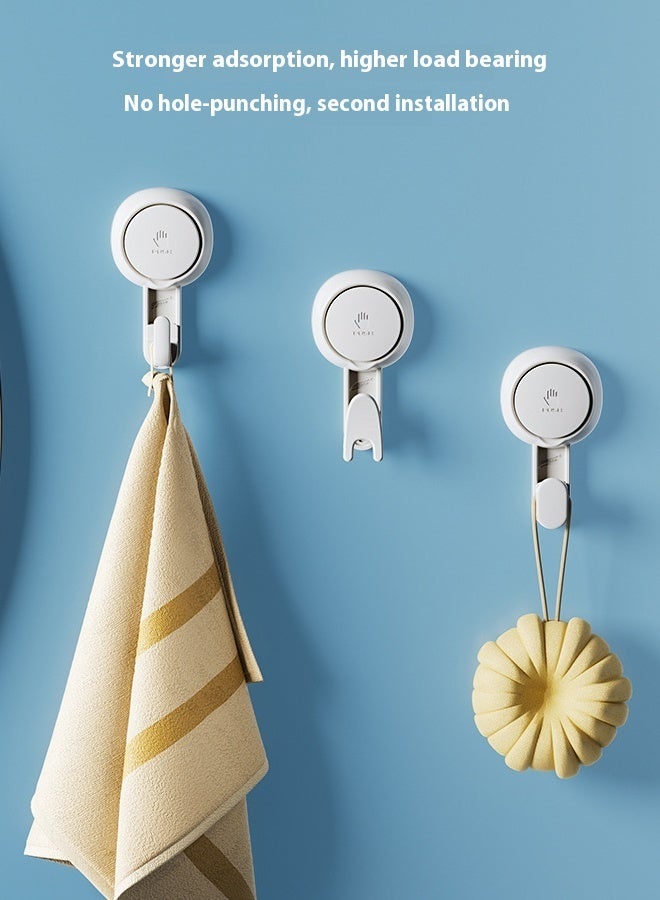 2 pack Suction Cup Hooks, White Powerful Vacuum Suction Hanger, Waterproof shower punch-free hook Reusable Vacuum Suction Hooks for Bathroom Kitchen  - Image 2
