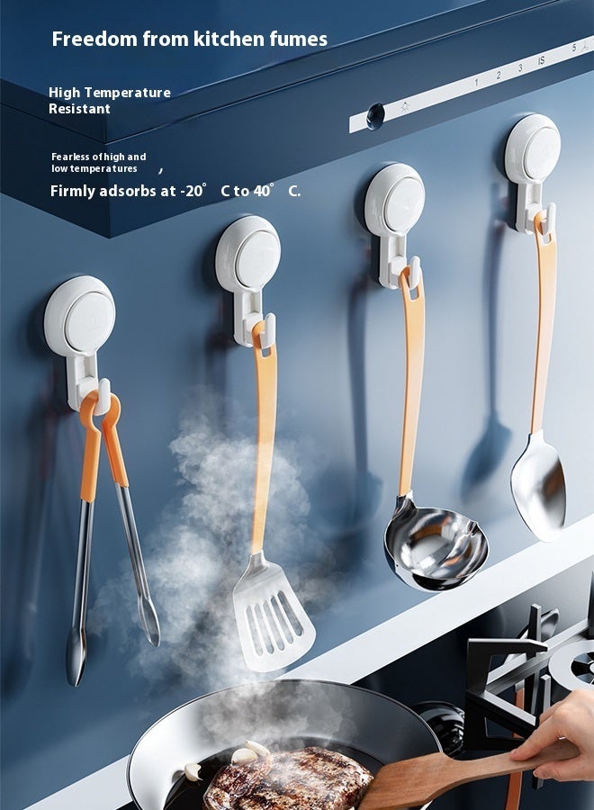 2 pack Suction Cup Hooks, White Powerful Vacuum Suction Hanger, Waterproof shower punch-free hook Reusable Vacuum Suction Hooks for Bathroom Kitchen  - Image 3