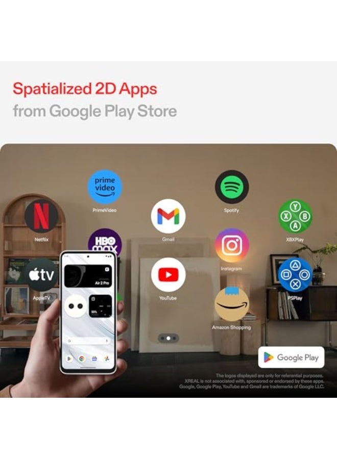 Xreal Beam Pro - Next Level Spatial Computing Experience for Movies, TV, and Games - Android 14 Support - Full HD 1080p Resolution - Advanced 3D Cameras - Access to All Google Play Store Apps - Enha - Image 2