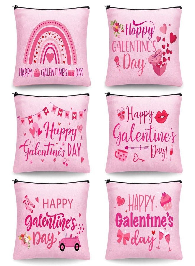 Abbylike Galentine's Day Canvas Cosmetic Makeup Bags Bulk Valentine's Day Canvas Bags for Girls Gift Galentine Ladies Celebration Party Decorations Girl's Night Bachelorette Party Supplies, pink - Image 1