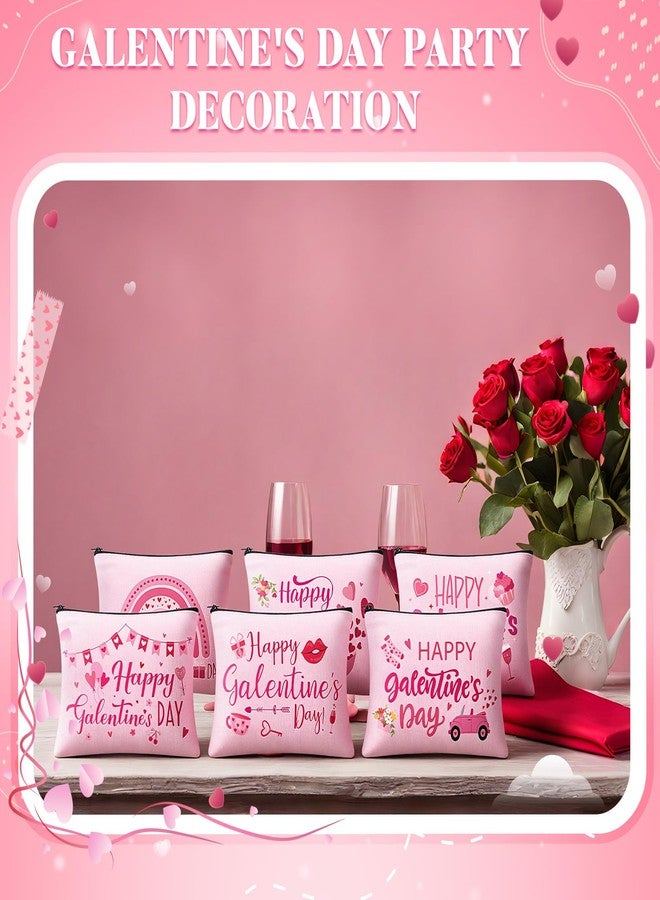 Abbylike Galentine's Day Canvas Cosmetic Makeup Bags Bulk Valentine's Day Canvas Bags for Girls Gift Galentine Ladies Celebration Party Decorations Girl's Night Bachelorette Party Supplies, pink - Image 5