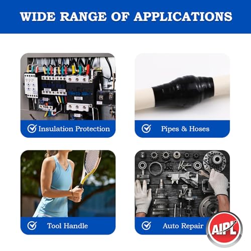 AIPL Black Self-Fusing Silicone Thickness 0.5mm Hose Repair Tape Heavy Duty and Leak Proof Rubber Hose Tape Pipe for Water - Black- 25 MM X 3 MTR - Image 4