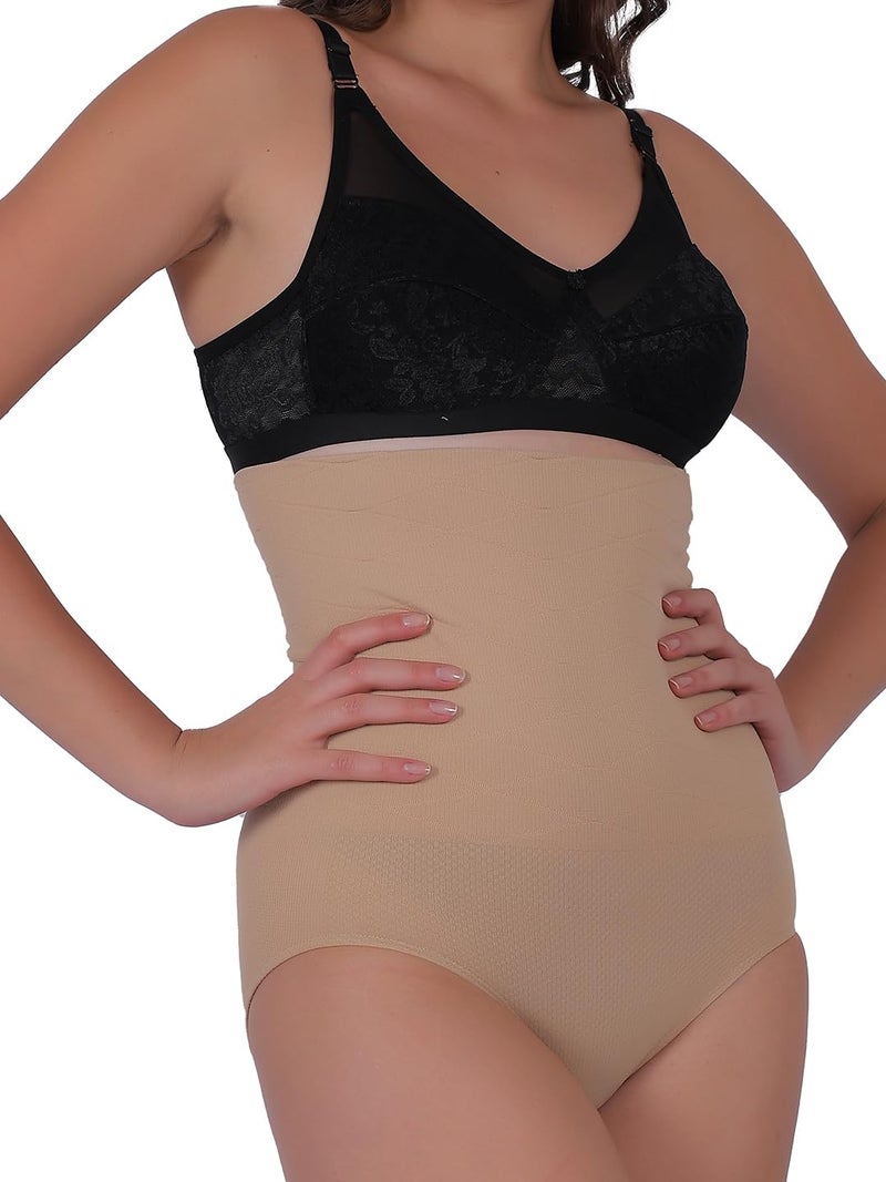 Lilots Women's High Waist Tummy Control Shapewear || Seamless Waist Slimming Short Body Shaper Cream - Image 3