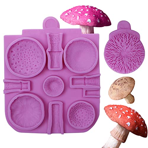 acvcatto Mushrooms Silicone Mold, Toadstools Veiner Chocolate Molds for Wedding Cake Decoration, Cupcake Toppers, Pudding, Cookie Crumble - Image 1