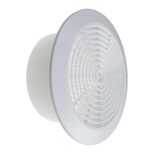 Vent Systems أنظمة التهوية 6 بوصة - أبيض - بلاستيك - شبكة سقف قابلة للتفكيك - فتحة تهوية هواء دائرية - غطاء شواية - شاشة نايلون - فتحات HVAC للحمام، المكتب المنزلي، المطبخ - Image 1