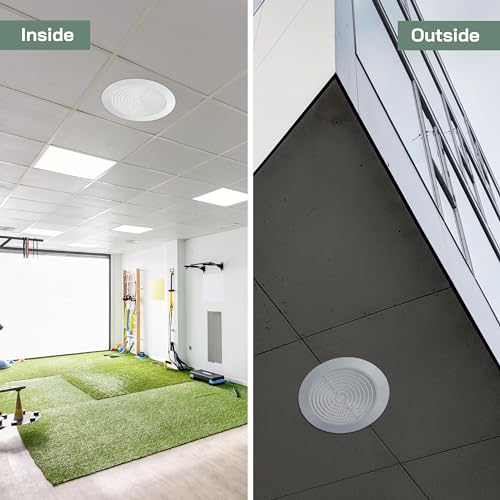 Vent Systems أنظمة التهوية 6 بوصة - أبيض - بلاستيك - شبكة سقف قابلة للتفكيك - فتحة تهوية هواء دائرية - غطاء شواية - شاشة نايلون - فتحات HVAC للحمام، المكتب المنزلي، المطبخ - Image 5
