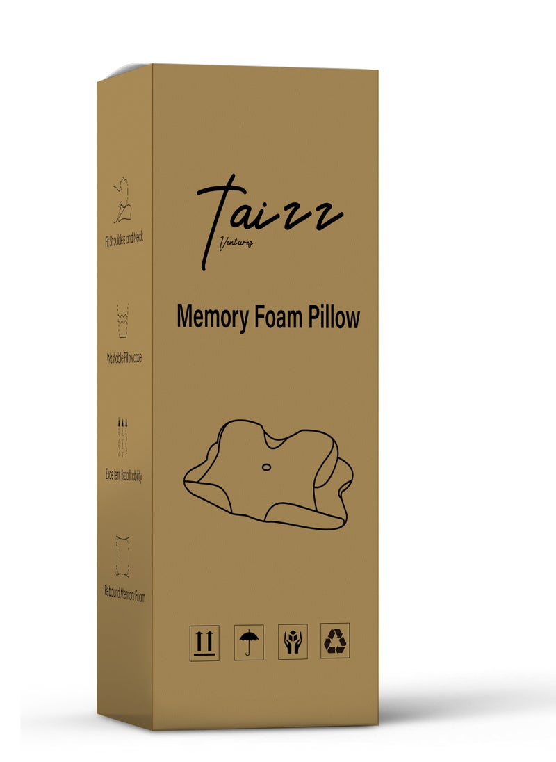 Taizz Ventures - Orthopedic Memory Foam Pillow, Adjustable Height, and Firmness, Ergonomic Cervical Neck Support Pillow for Neck and Back Pain, Side, Stomach, and Back Sleepers, Anti-Snoring and Breathable Cover, 60x40cm, Grey - Image 1