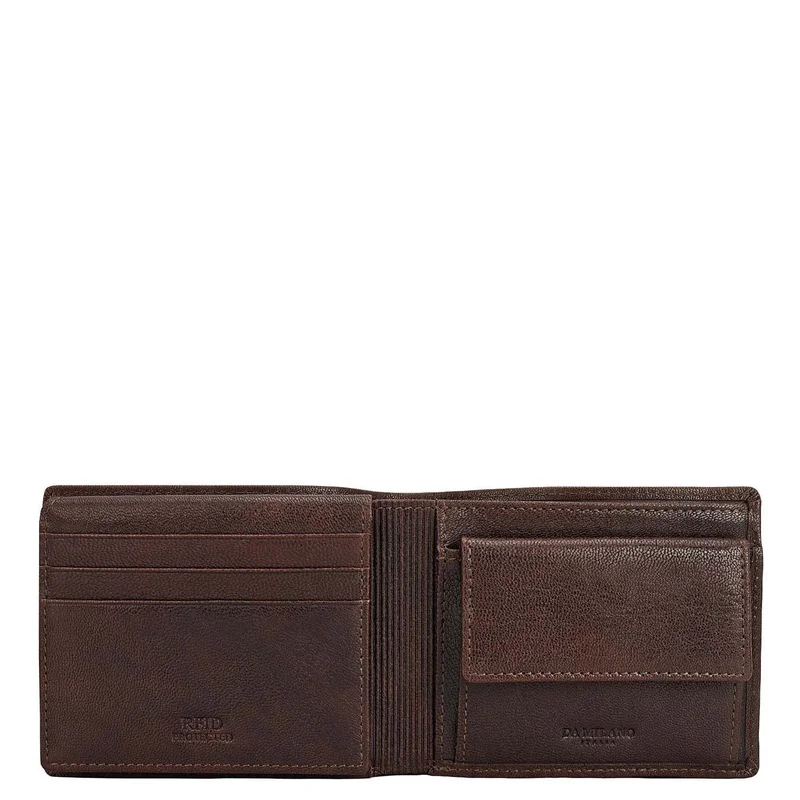 Da Milano Brown Bifold Leather Mens Wallet