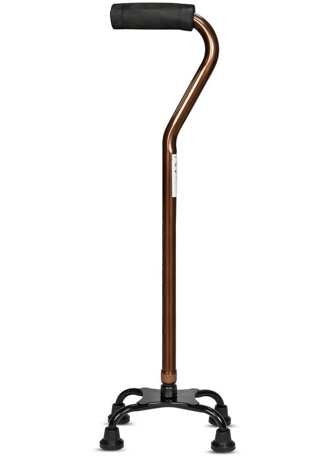 Entros Aluminium Height Adjustable quadripod 4 Leg Curved Walking Stick | Ideal for Senior Citizen, Old Elderly People, Patients & Handicap (Curved Small Quadripod-C) - Image 1