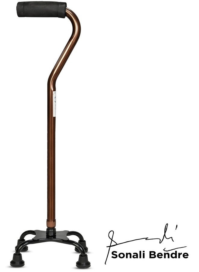 Entros Aluminium Height Adjustable quadripod 4 Leg Curved Walking Stick | Ideal for Senior Citizen, Old Elderly People, Patients & Handicap (Curved Small Quadripod-C) - Image 2